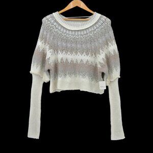 Free‎ People Cream Silver Speckled Sweater S